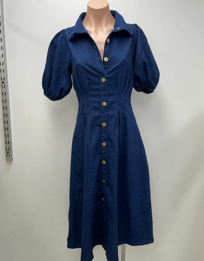 Dani Dark denim midi dress