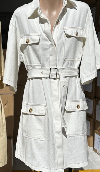 Sasha white denim dress