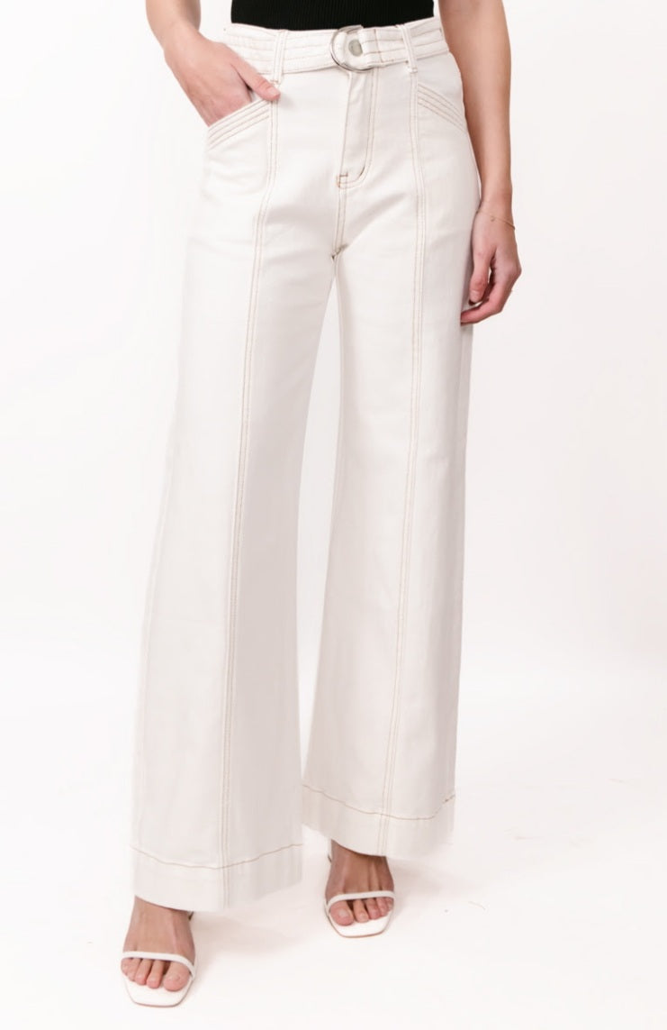 Kelly Wide Leg Jeans White Denim