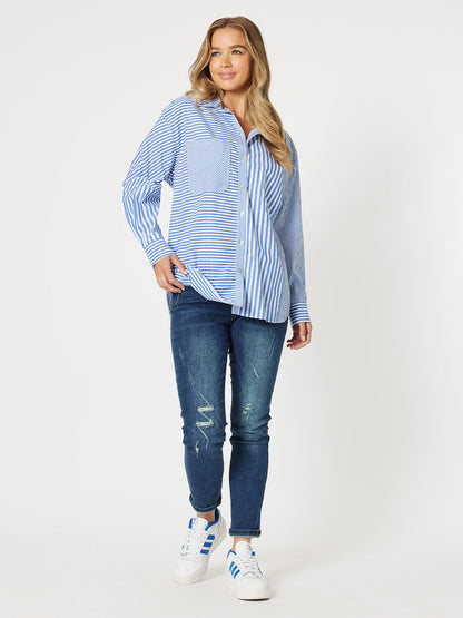 Hampton stripe Shirt Sapphire