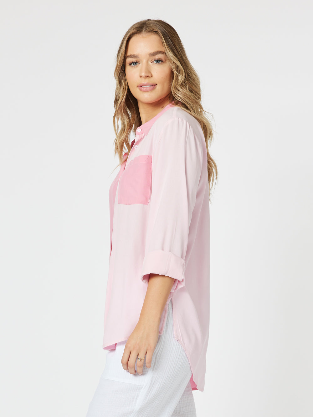 Pink Contrast Shirt