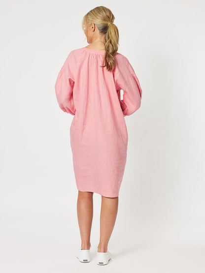 Judy Linen Dress Coral