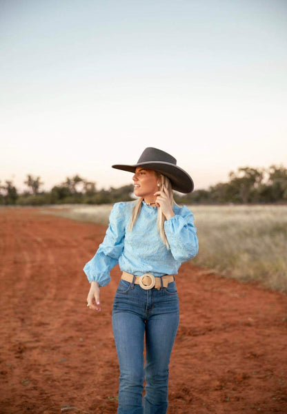 Brooke Blouse Blue Lace