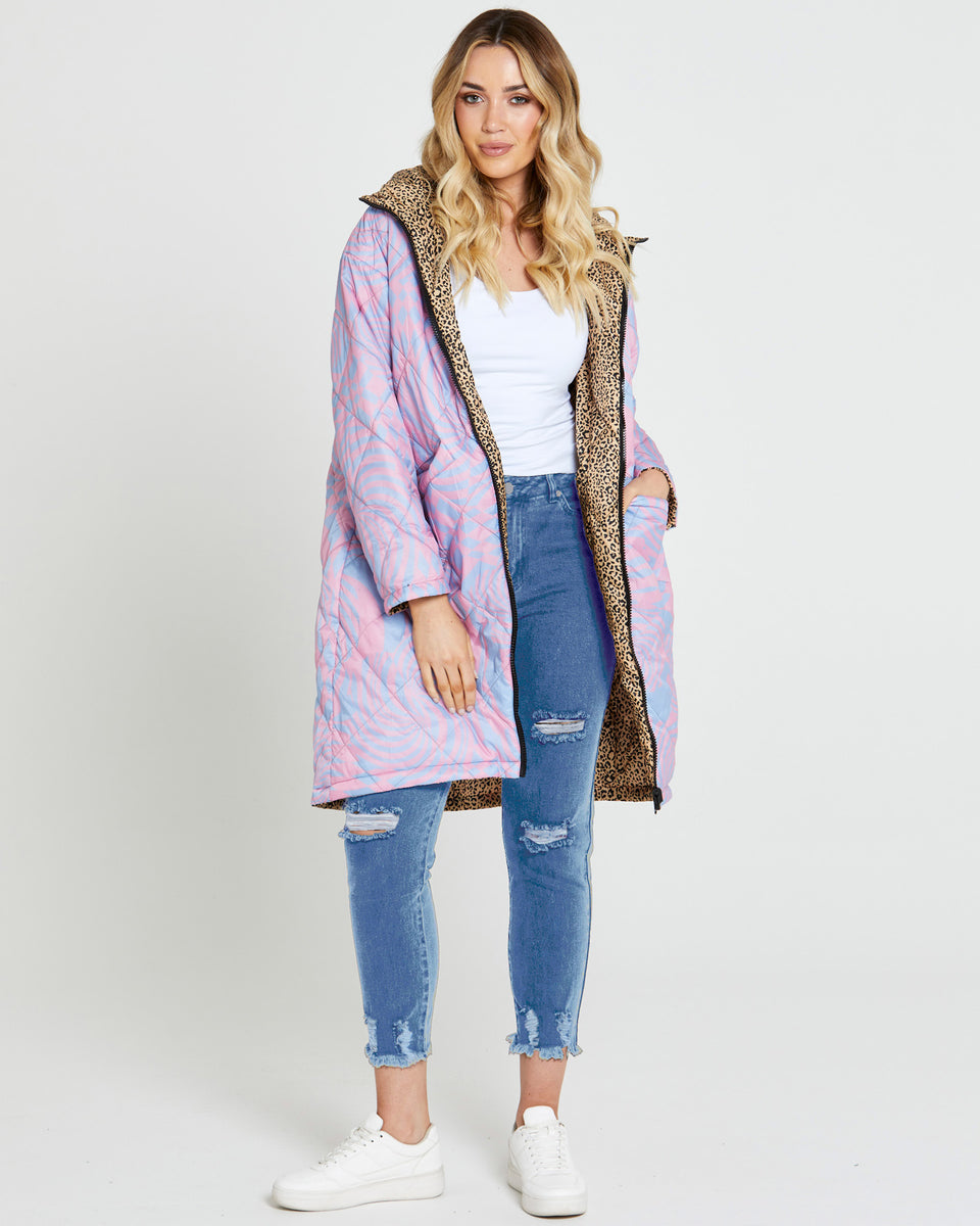 Tasha puffer reversible hooded mid jacket