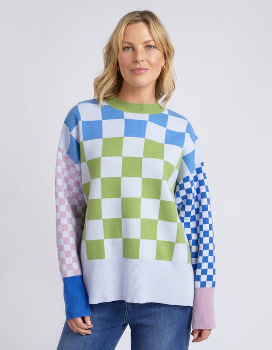 Checkerboard Knit Mul Col Checkerboard