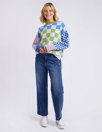 Checkerboard Knit Mul Col Checkerboard