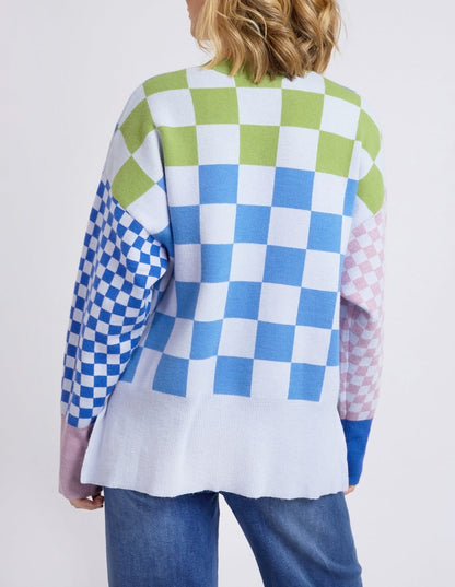 Checkerboard Knit Mul Col Checkerboard