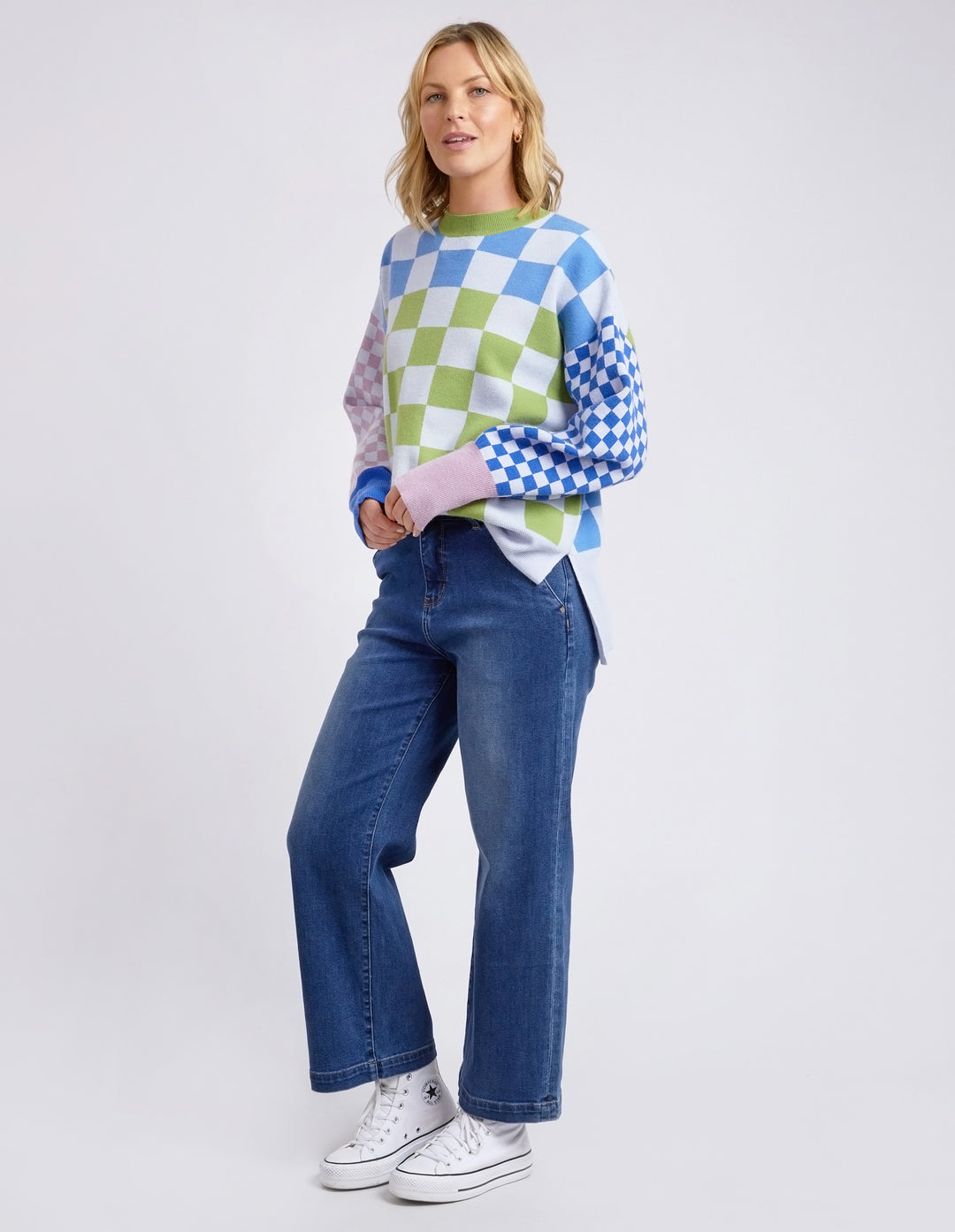 Checkerboard Knit Mul Col Checkerboard