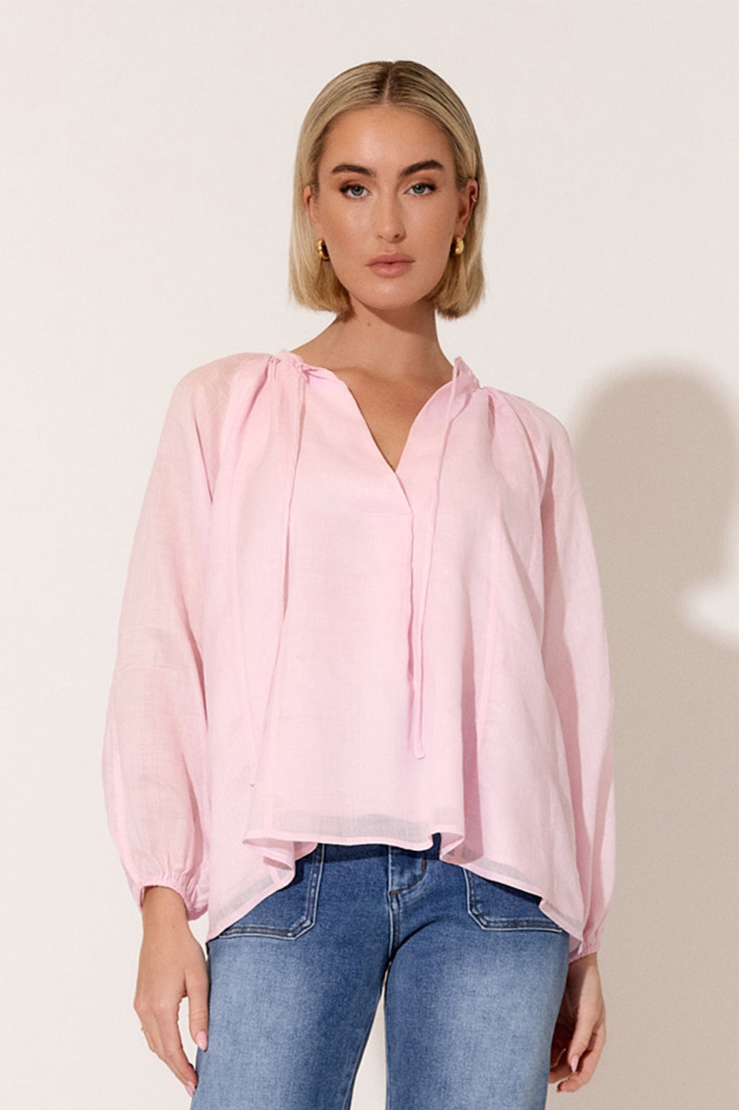 Aubrie Ramie Top Pink