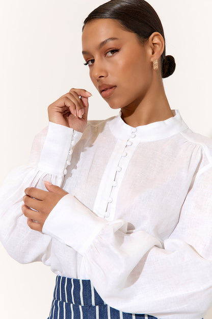 Samantha Linen Shirt White