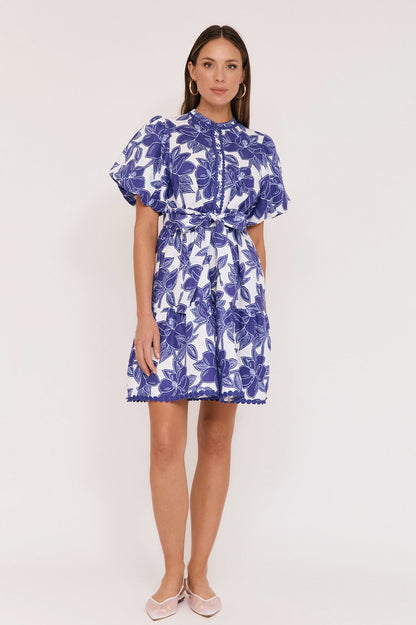 Jade printed linen dress