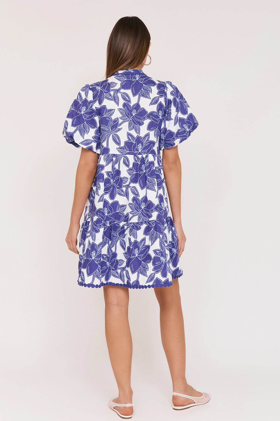 Jade printed linen dress