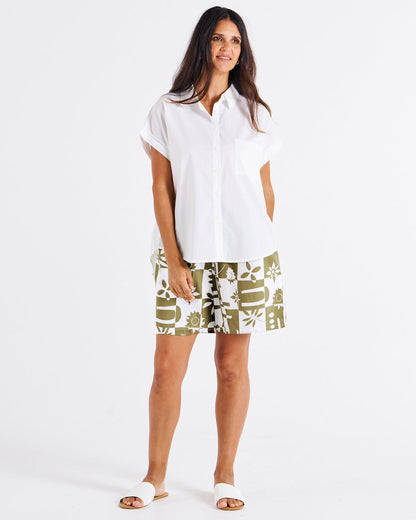 Mara short sleeve shirt white