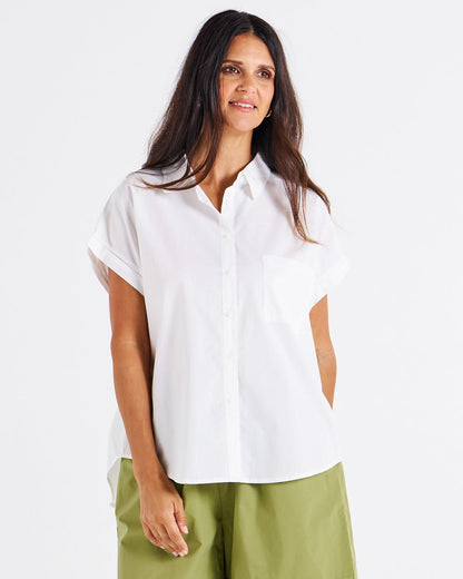 Mara short sleeve shirt white