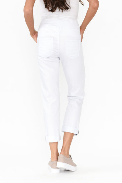 Isabella cotton pants white