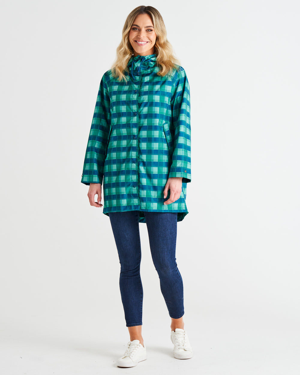 Betty basics Rosie raincoat green/blue