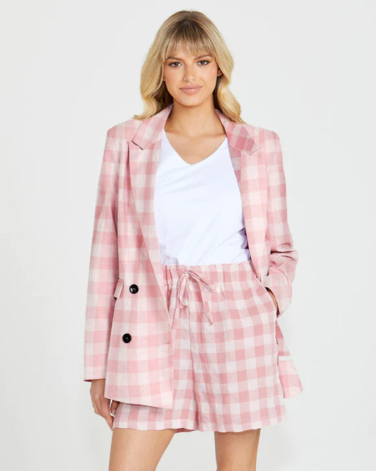 Pippa Blazer Pink Check