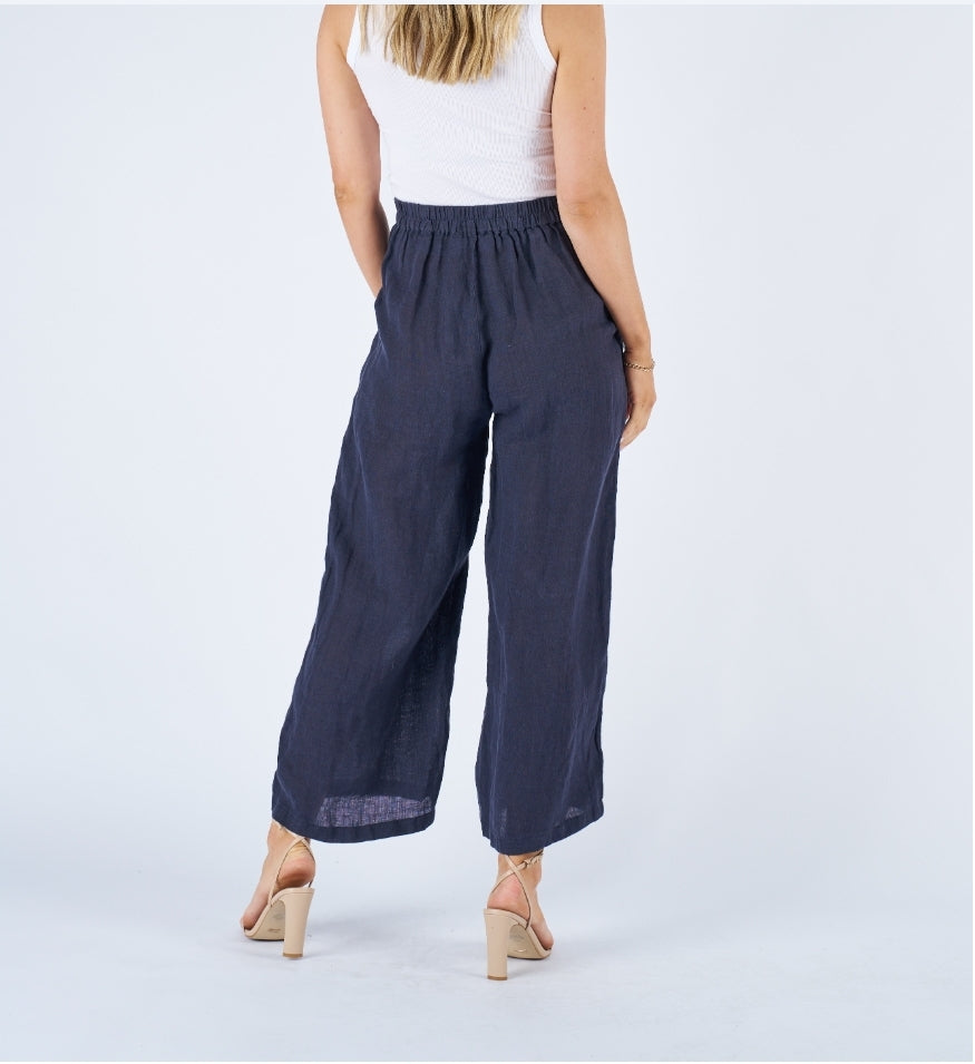 Genesis Linen Pants Navy