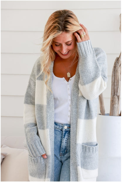 Grey Stripe Cardi