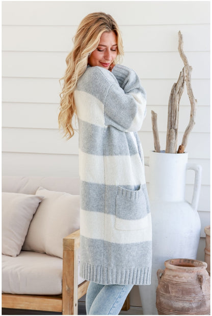 Grey Stripe Cardi