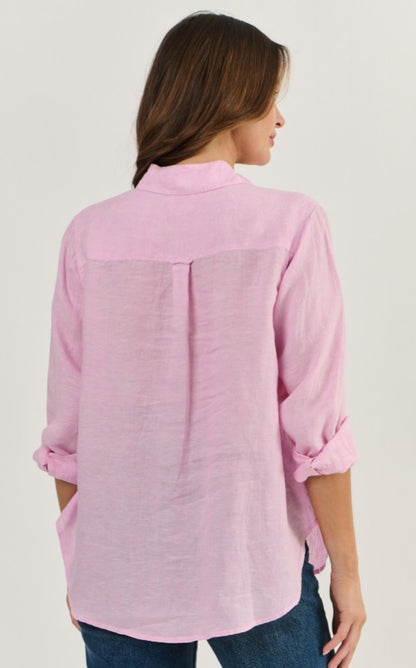 Pastel pink linen shirt