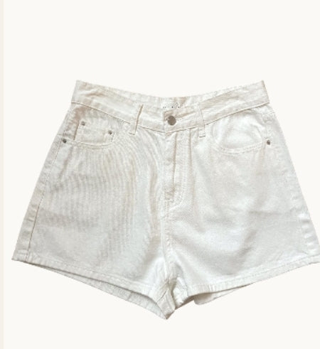 Danica Denim Shorts White