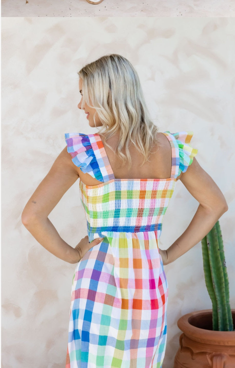 Gelato Check Maxi Dress