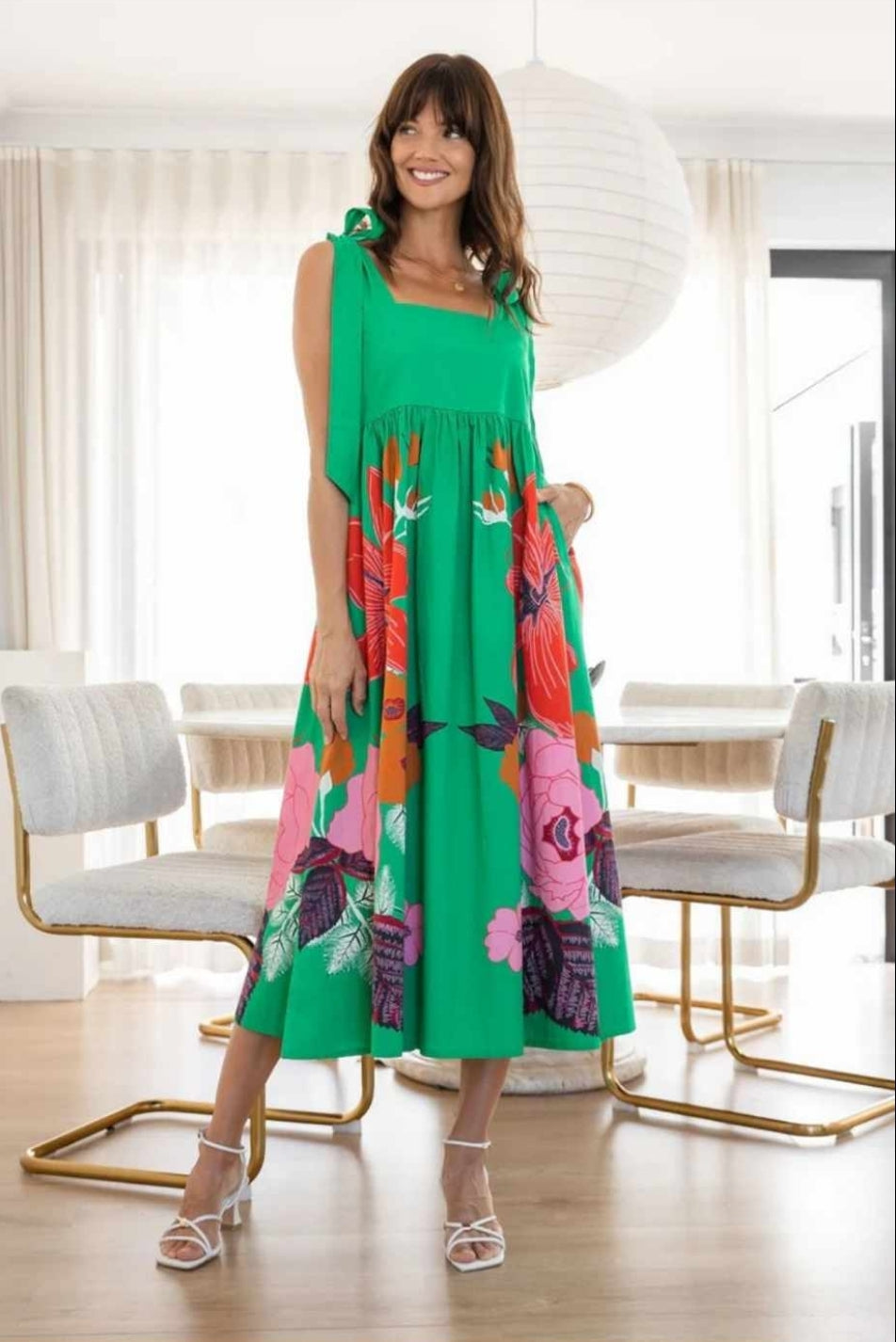 Paradise Tie Dress Green