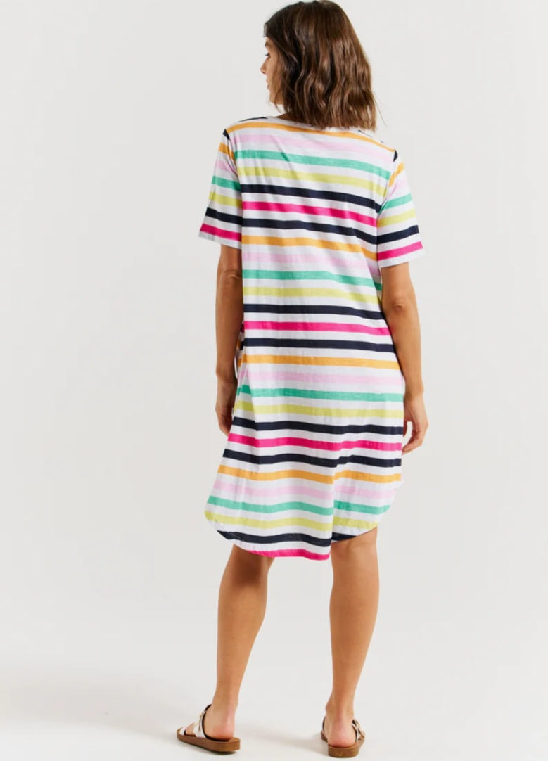 Nyree rainbow stripe dress