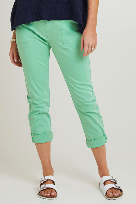 Isabella cotton pants green