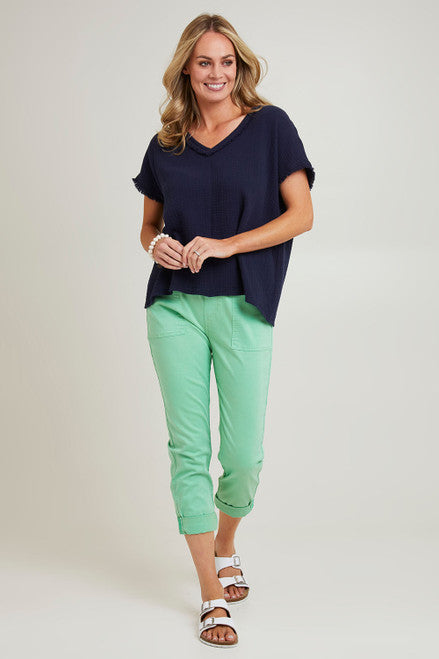 Isabella cotton pants green