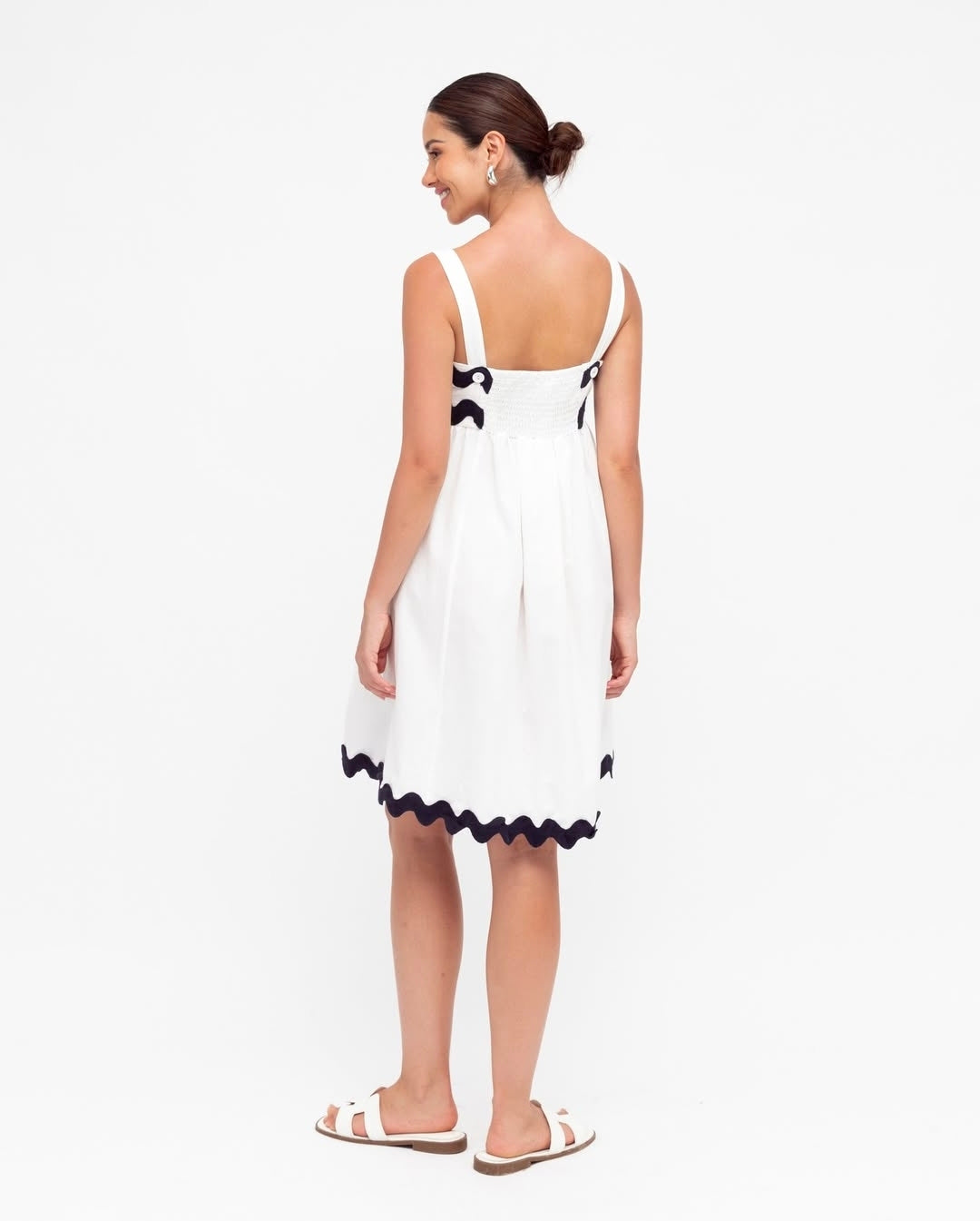 Janette ric rac white dress