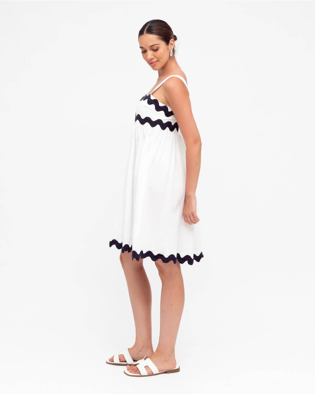 Janette ric rac white dress