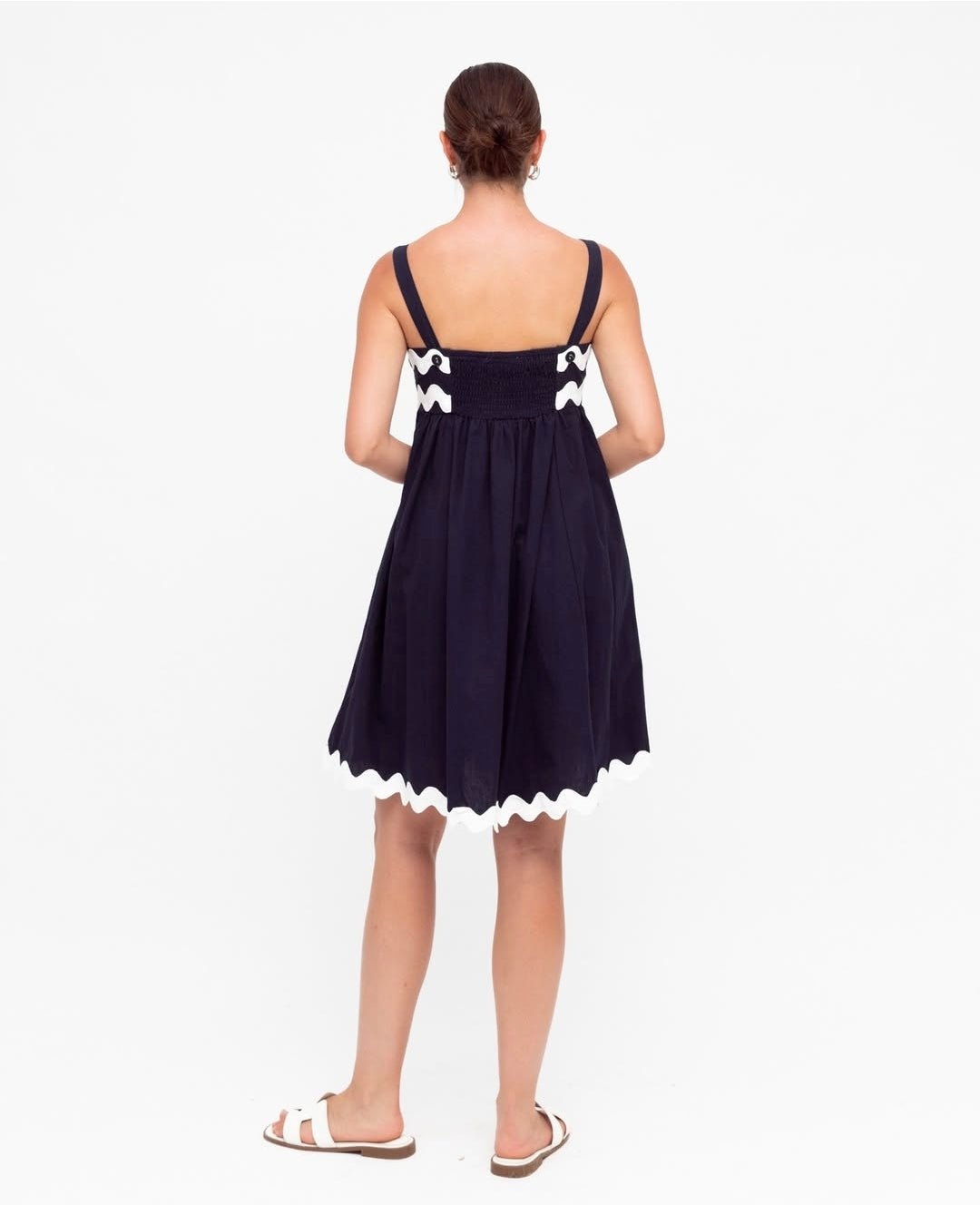 Janette ric rac navy dress