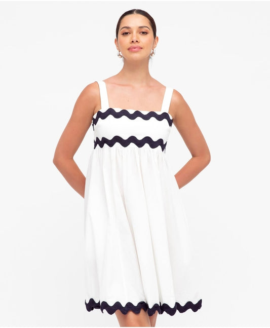 Janette ric rac white dress