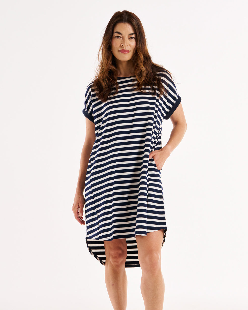 Maxine t shirt dress navy stripe