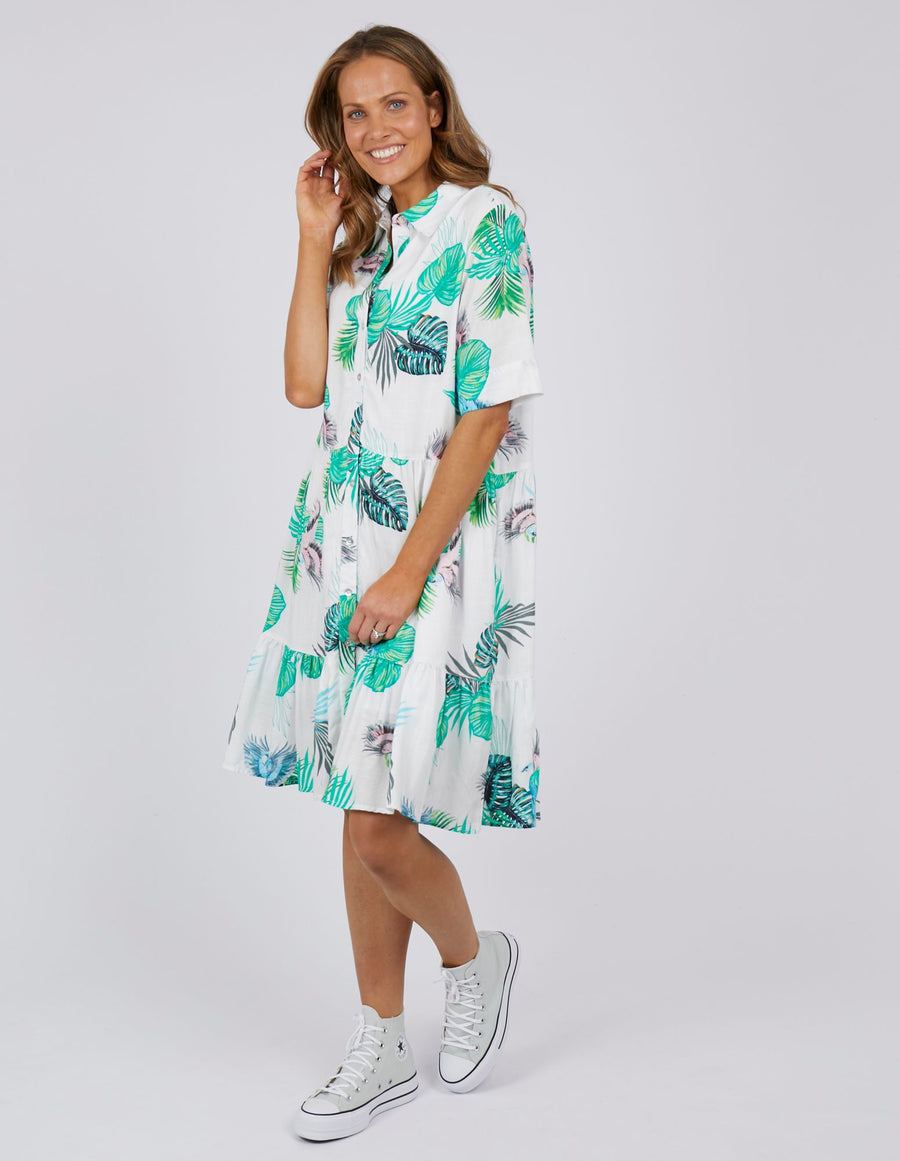 Tropicana shirt dress white