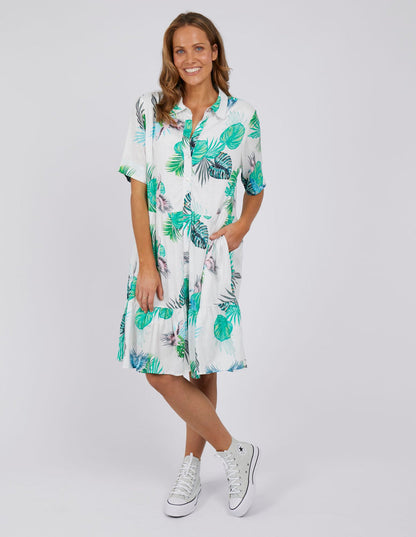 Tropicana shirt dress white