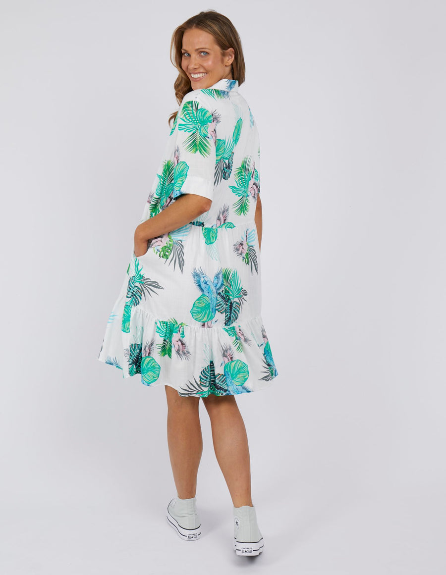 Tropicana shirt dress white